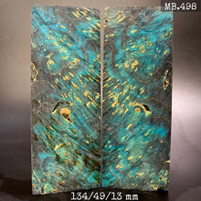 Load image into Gallery viewer, MAPLE BURL Stabilized Wood, BLUE Color, Mirror Blanks for woodworking, crafting.