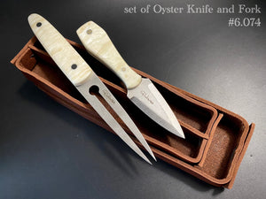 Oyster Knife + Fork, Premium Quality, Limited Edition. Steel D2. Made in France. #6.074