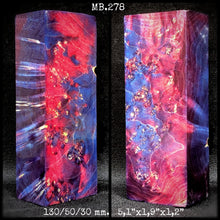 Load image into Gallery viewer, MAPLE BURL Stabilized Wood, BLUE &amp; PURPLE COLORS, Blanks for Woodworking. France Stock.