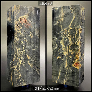 MAPLE BURL Stabilized Wood, BLACK COLOR, Blanks for Woodworking. France Stock.