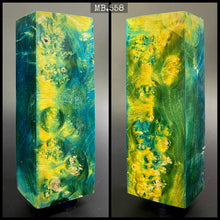 Load image into Gallery viewer, MAPLE BURL, Stabilized Blanks, Bleu &amp; Green Color. Woodworking, Crafting. France Stock.