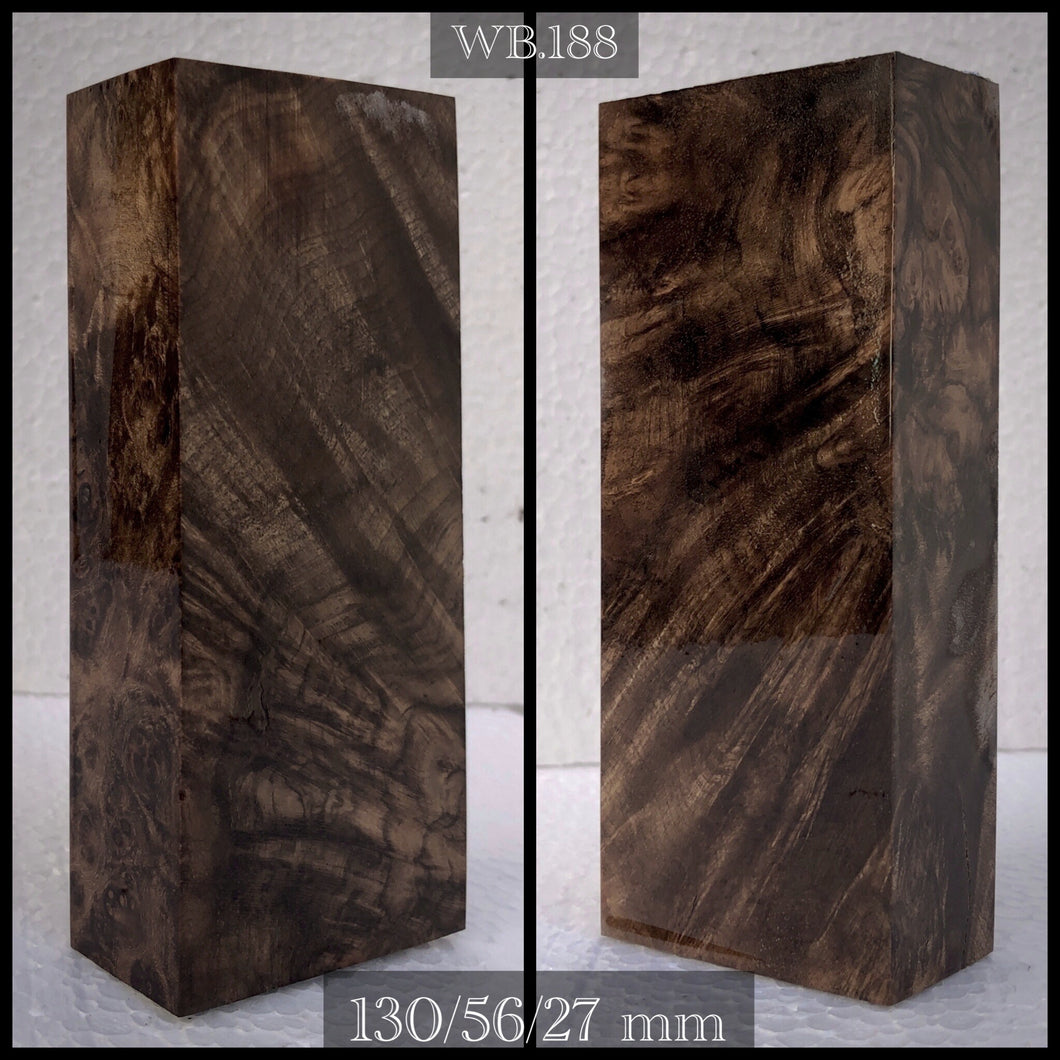 WALNUT BURL Stabilized Wood, Top Category, Blank for Woodworking. FR Stock. #WB.188