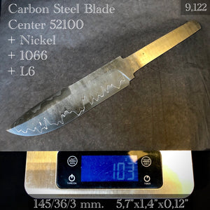 Unique Laminated Steel Blade Blank for Knife Making, Crafting, Hobby, DIY. #9.122.8