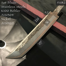 Load image into Gallery viewer, Unique Laminated Stainless Steel Blade Tanto for knife making, 63HRC. Art 9.108