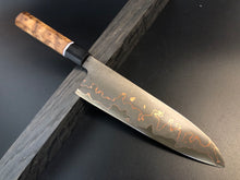 Load image into Gallery viewer, CHEF 210 mm, Best Kitchen Knife Japanese Style, Carbon Steel, Author&#39;s work, Single copy.