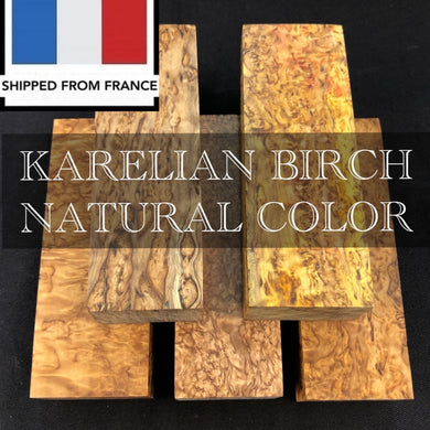 KARELIAN BIRCH, NATURAL COLOR! Stabilized Wood Blank. From FRANCE STOCK.