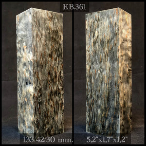 KARELIAN BIRCH, GRAY COLOR! Stabilized Wood Blank. From France Stock.