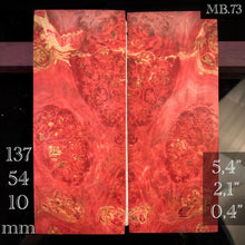 Load image into Gallery viewer, MAPLE BURL Stabilized Wood, RED Color, Mirror Blanks for woodworking, crafting.