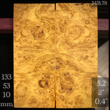 Load image into Gallery viewer, MAPLE BURL Stabilized Wood, YELLOW Color, Mirror Blanks for woodworking, crafting.