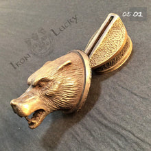 Load image into Gallery viewer, Bolster and Pommel, Set Finger Guard &quot;BEAR&quot; - IRON LUCKY