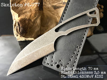 Load image into Gallery viewer, Knife EDC &quot;SKELETON&quot;. Stainless Steel, HRC 61, Fixed Blade. Limited Edition. #6.077