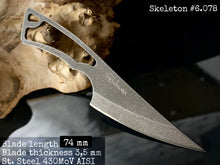 Laden Sie das Bild in den Galerie-Viewer, Knife EDC &quot;SKELETON&quot;. Stainless Steel, HRC 61, Fixed Blade. Limited Edition. #6.078