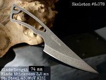 Load image into Gallery viewer, Knife EDC &quot;SKELETON&quot;. Stainless Steel, HRC 61, Fixed Blade. Limited Edition. #6.078