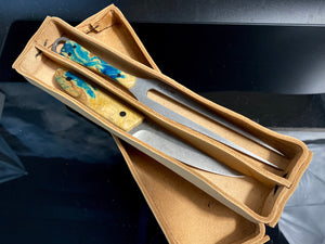 KWAIKEN, style japonais. Ensemble couteau et fourchette à steak et barbecue, acier D2. #6.081