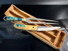 Charger l&#39;image dans la galerie, KWAIKEN, style japonais. Ensemble couteau et fourchette à steak et barbecue, acier D2. #6.081