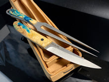 Charger l&#39;image dans la galerie, KWAIKEN, style japonais. Ensemble couteau et fourchette à steak et barbecue, acier D2. #6.081