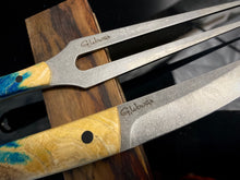 Charger l&#39;image dans la galerie, KWAIKEN, style japonais. Ensemble couteau et fourchette à steak et barbecue, acier D2. #6.081
