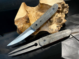 KWAIKEN, Japanese Style. Set Steak & BBQ Knife and Fork, Steel D2. #6.082