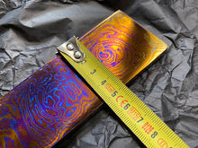 Load image into Gallery viewer, TITANIUM DAMASCUS Billet, 3 Alloys, 5 mm. Hand Forge Crafting. France Stock.