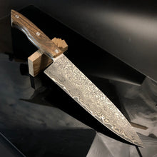Charger l&#39;image dans la galerie, CHEF 225 mm, Kitchen Knife French Style, Damascus Steel, Author&#39;s work. #6.051