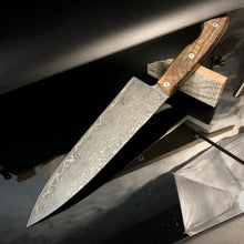 Load image into Gallery viewer, CHEF 225 mm, Kitchen Knife French Style, Damascus Steel, Author&#39;s work. #6.051
