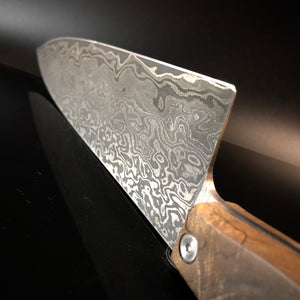 CHEF 225 mm, Kitchen Knife French Style, Damascus Steel, Author's work. #6.051