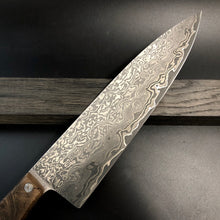 Laden Sie das Bild in den Galerie-Viewer, CHEF 225 mm, Kitchen Knife French Style, Damascus Steel, Author&#39;s work. #6.051