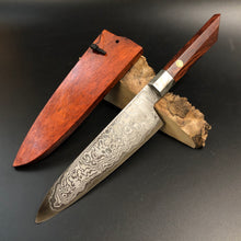 Laden Sie das Bild in den Galerie-Viewer, CHEF Knife 155 mm, Integral Bolster, Damascus Stainless Steel, Author&#39;s work, Single copy.