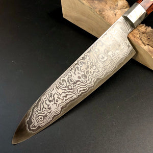 CHEF Knife 155 mm, Integral Bolster, Damascus Stainless Steel, Author's work, Single copy.
