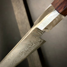 Load image into Gallery viewer, CHEF Knife 155 mm, Integral Bolster, Damascus Stainless Steel, Author&#39;s work, Single copy.