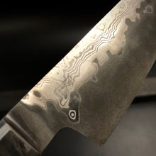 Charger l&#39;image dans la galerie, CHEF Knife 155 mm, Integral Bolster, Damascus Stainless Steel, Author&#39;s work, Single copy.