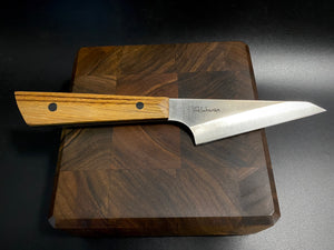 Couteau Universel Forgé STEAK 134 mm, Style Japonais, Acier San Mai, Oeuvre d'auteur, Exemplaire Unique.
