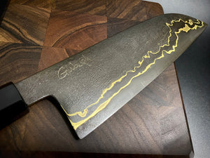 SANTOKU Japanese Style Kitchen Knife, Author's work, Single copy. #6.087