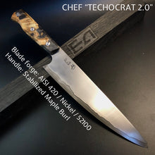 Charger l&#39;image dans la galerie, CHEF 230 mm, Kitchen Knife French Style, San Mai Steel, Author&#39;s work. #6.054