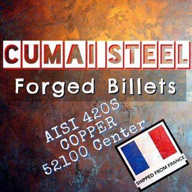CU-MAI Laminated Forged Steel Billet. 58 HRC. Center 52100. France Stock