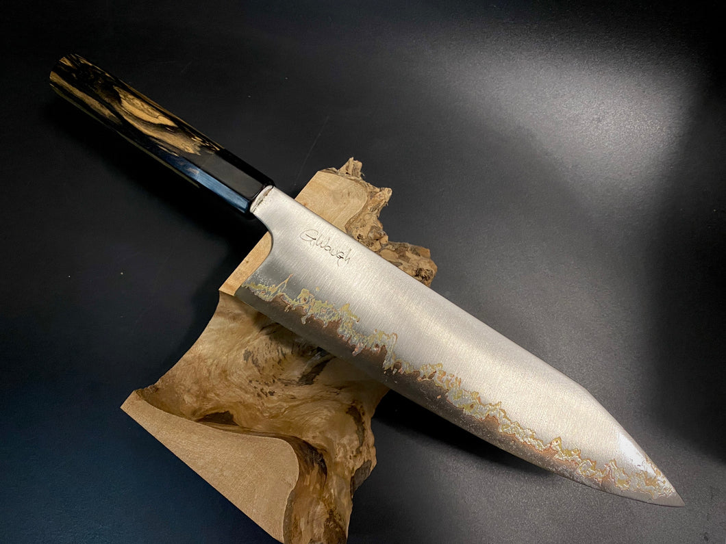 CHEF 215 mm. Küchenmesser im japanischen Stil, Autorenarbeit, Einzelstück. #6.088