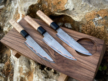 Load image into Gallery viewer, SET 3 PETTY KNIVES &amp; FEEDING BOARD! Forged Kitchen Knife, Japanese Style.