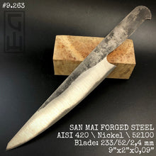 Load image into Gallery viewer, Forged Blade Laminated Steel “San Mai” Blank for Kitchen Knife Making. #9.263