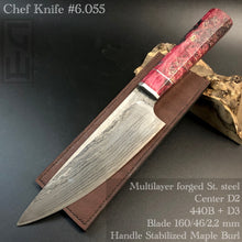 Cargar imagen en el visor de la galería, CHEF 160 mm, Forged Kitchen Knife, Japanese Style, Stainless Steel, Author&#39;s work. #6.055