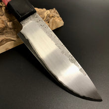 Laden Sie das Bild in den Galerie-Viewer, HUNTING Forged Universal Knife 134 mm, Japanese Style, San Mai Steel, Author&#39;s work, Single copy.