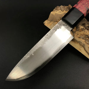 HUNTING Forged Universal Knife 134 mm, Japanese Style, San Mai Steel, Author's work, Single copy.