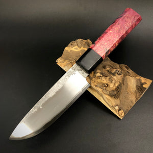 HUNTING Forged Universal Knife 134 mm, Japanese Style, San Mai Steel, Author's work, Single copy.