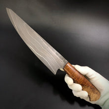 Charger l&#39;image dans la galerie, CHEF 230 mm, Forged Kitchen Knife, Classic Style, Stainless Steel, Author&#39;s work. #6.057