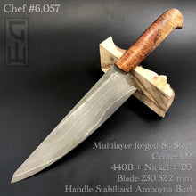 Cargar imagen en el visor de la galería, CHEF 230 mm, Forged Kitchen Knife, Classic Style, Stainless Steel, Author&#39;s work. #6.057