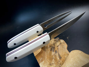KWAIKEN, Japanese Style. Set Steak & BBQ Knife and Fork, Steel D2. #6.098