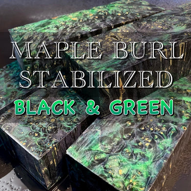 MAPLE BURL Madera estabilizada, color azul / verde, espacios en blanco para trabajar la madera, tornear, hacer manualidades.