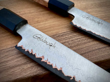Load image into Gallery viewer, SET 2 PETTY KNIVES &amp; FEEDING BOARD! Forged Kitchen Knife, Japanese Style.