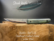 Laden Sie das Bild in den Galerie-Viewer, KWAIKEN, Japanese Style Kitchen and Steak Knife, Steel D2, HRC 61. #6.059