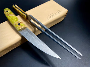 KWAIKEN, Japanese Style. Set Steak & BBQ Knife and Fork, Steel D2. #6.070