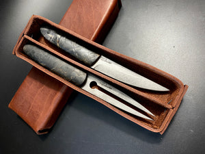 KWAIKEN, Japanese Style. Set Steak & BBQ Knife and Fork, Steel D2. #6.071